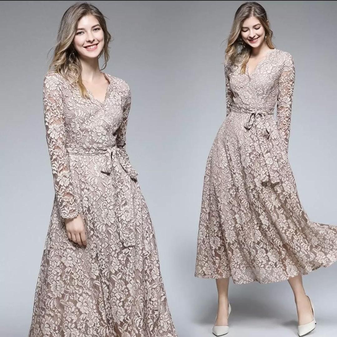 Long lace dress clearance