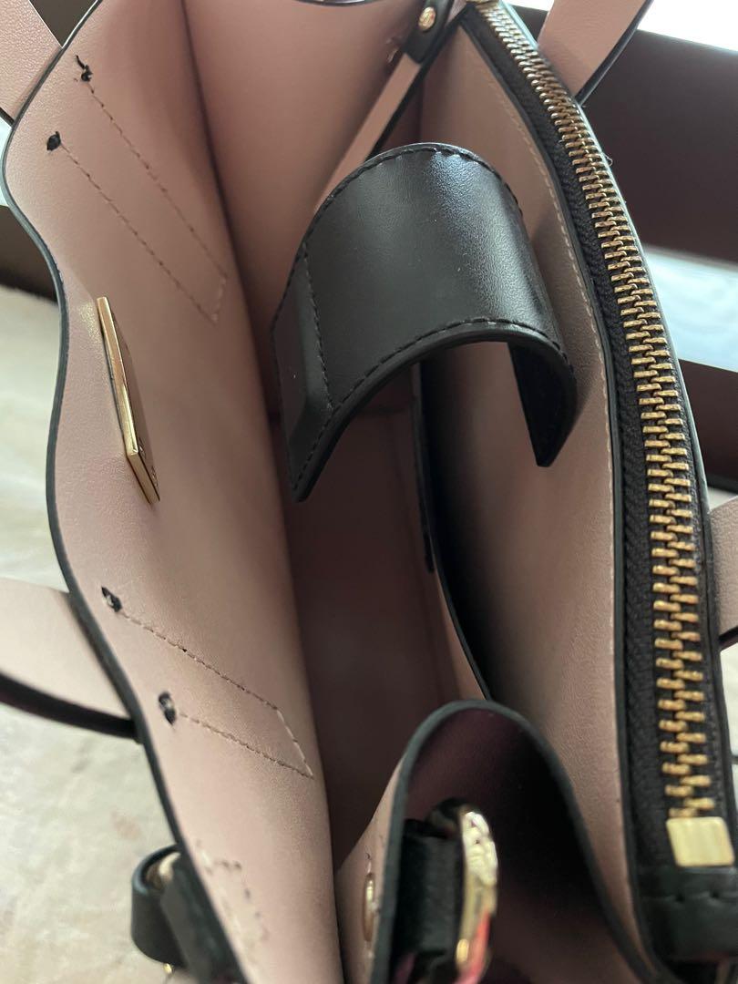 Kate spade black clearance purse pink inside