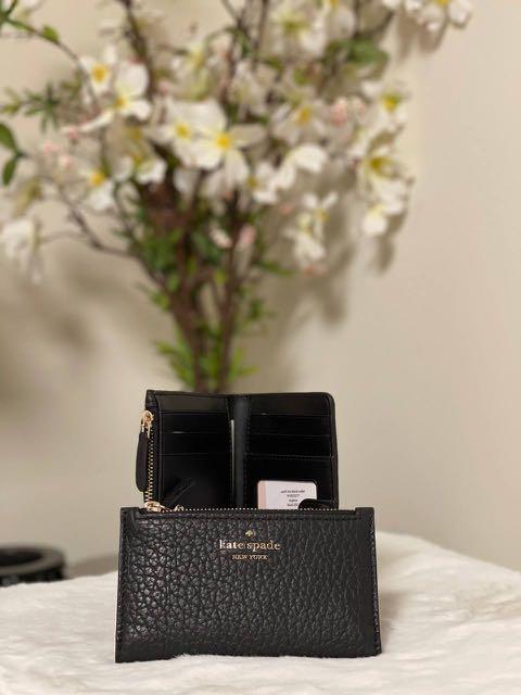 Kate Spade Leighton Small Slim Bifold Wallet in Black