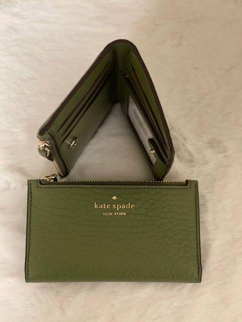 Kate Spade Leighton Small Slim Bifold Wallet in Pine Isle