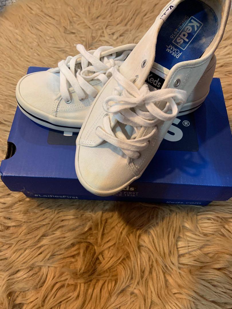 KEDS Kickstart White Solid Sneakers Women s Fashion Footwear