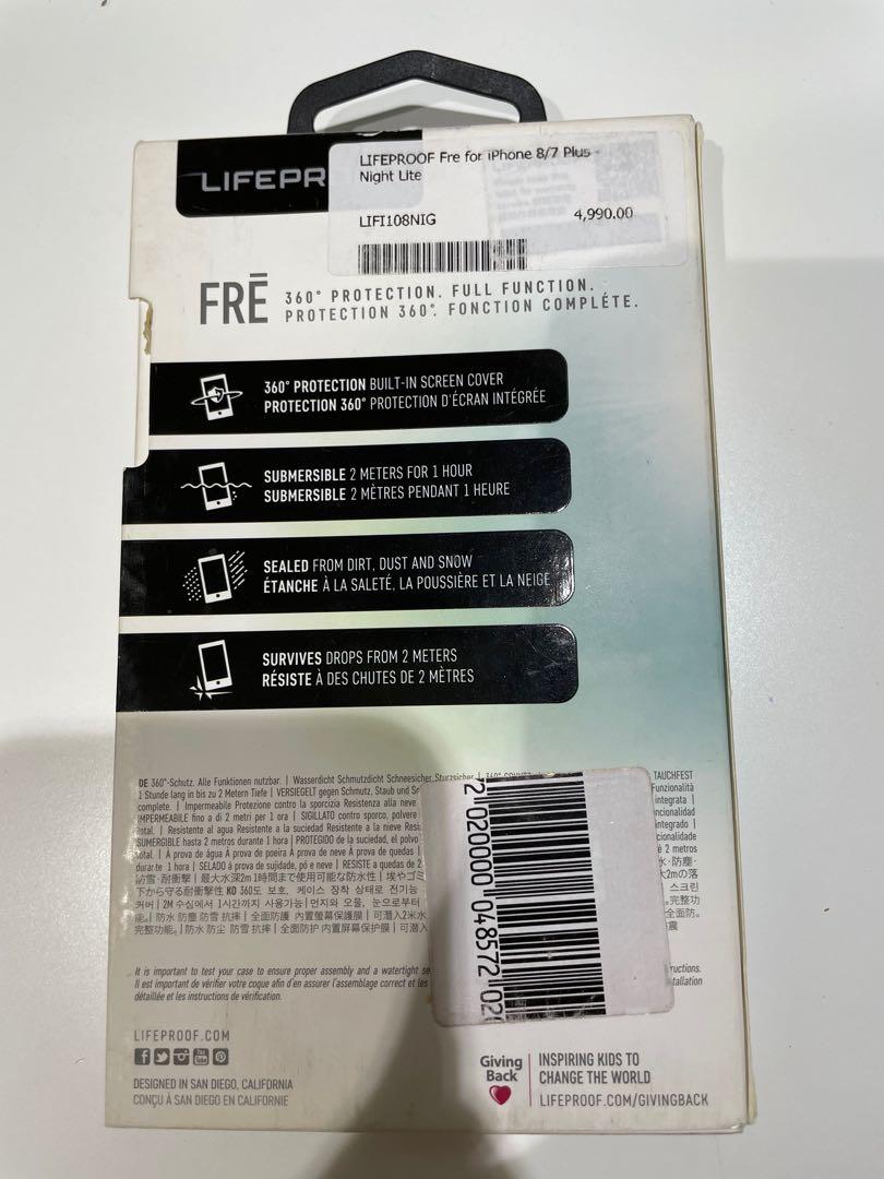 LIFEPROOF CASE (IPHONE 7+/8+) (Category: Cases & Sleeves) located in Muntinlupa City. Submitted by prelovedbyria. (Listing ID 1095066323, Image 2). Description: - FRE LIVE 360 - MINOR SUPERFICIAL SCRATCHES - GOOD WORKING CONDITION - ORIG PRICE: PHP 4,990 - RFS: PHONE UPGRADE - ORIGINAL BOX AND INCLUSIONS INCLUDED - WATERPROOF - DIRTPROOF - SNOWPROOF - DROPPROOF * see pictures for more details*.