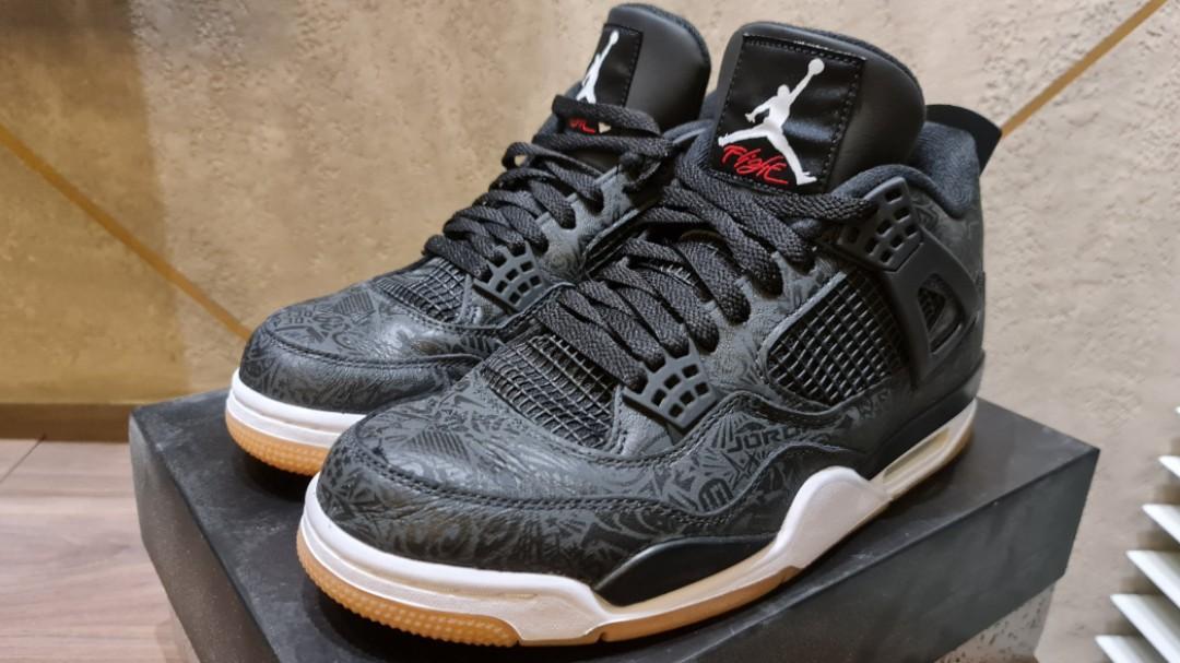 Jordan retro 4 discount black white gum