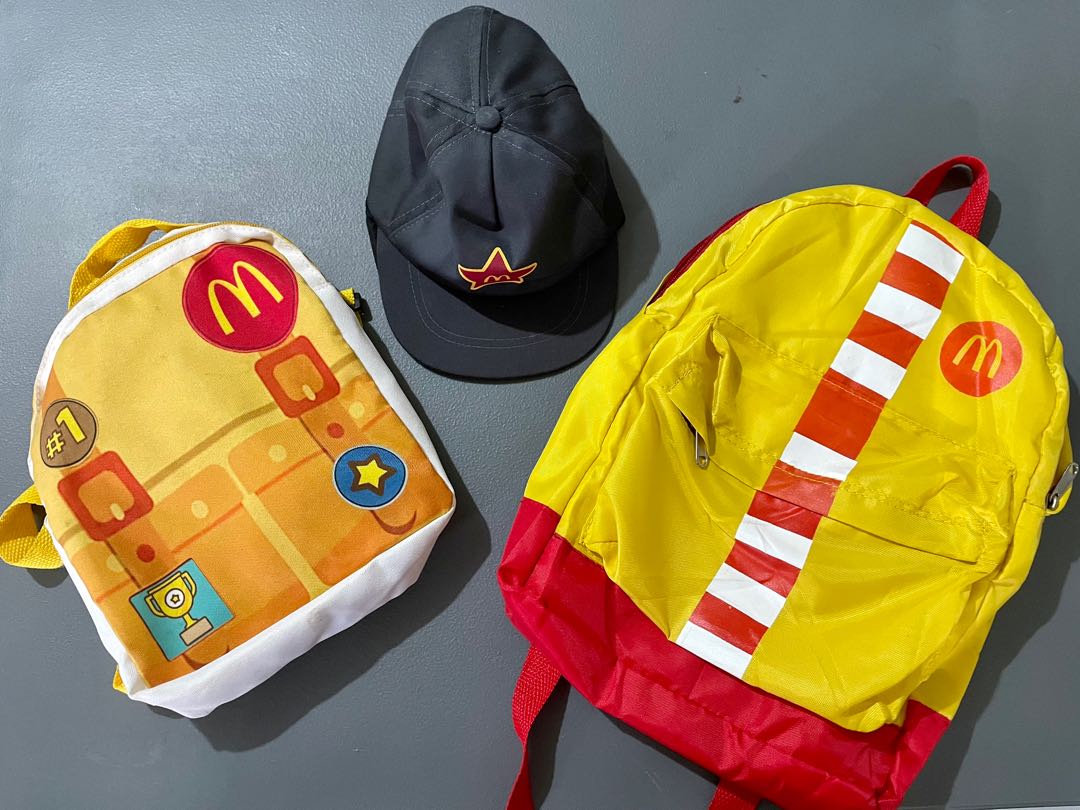 Mcdo Kids Bag and Hat, Men's Fashion 