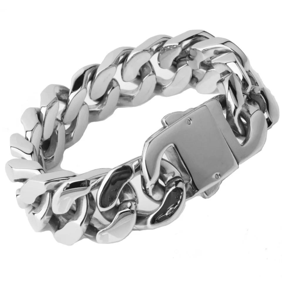 Men stainless steel silver gold black bracelet Men s Fashion