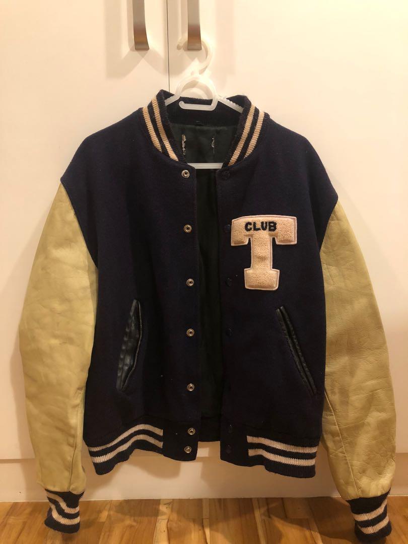 navy and cream jacket