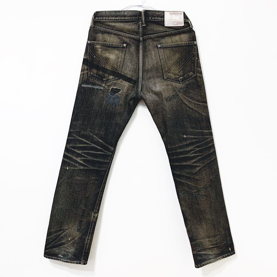 NEIGHBORHOOD 07 FLASH SAVAGE MEDIUM SMALL NBHD JEANS 刀割破壞水 