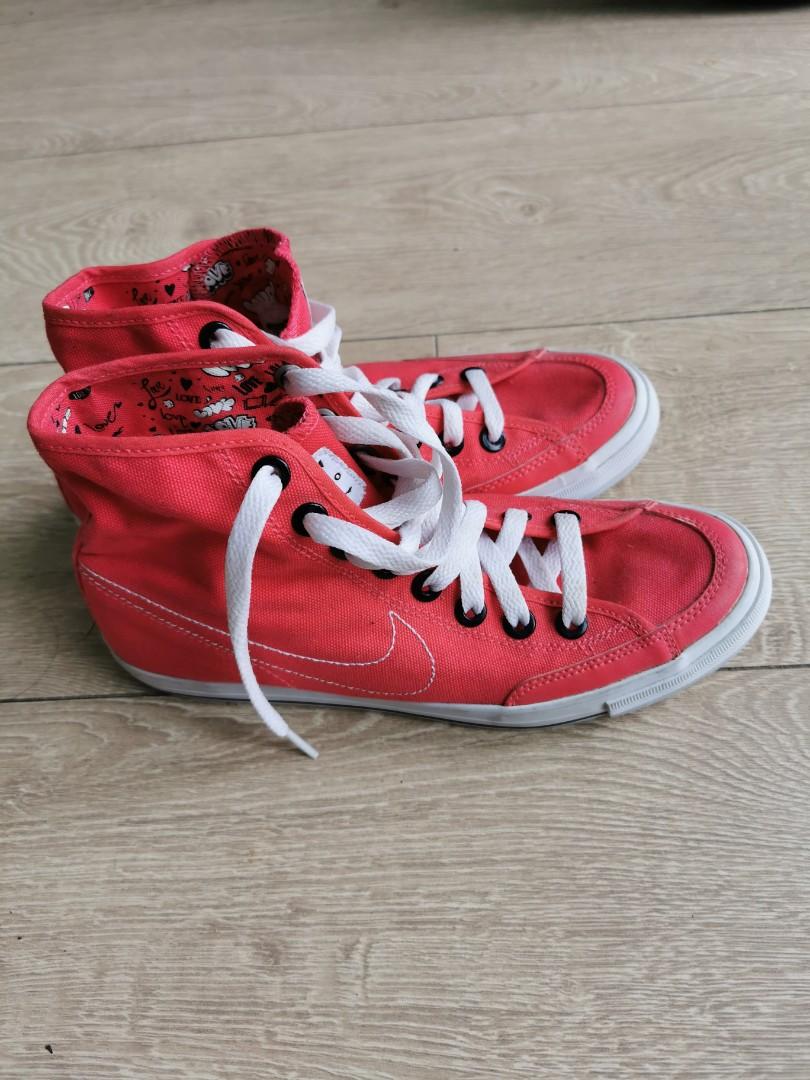 Nike Red High Cut Sneakers Women s Fashion Shoes on Carousell