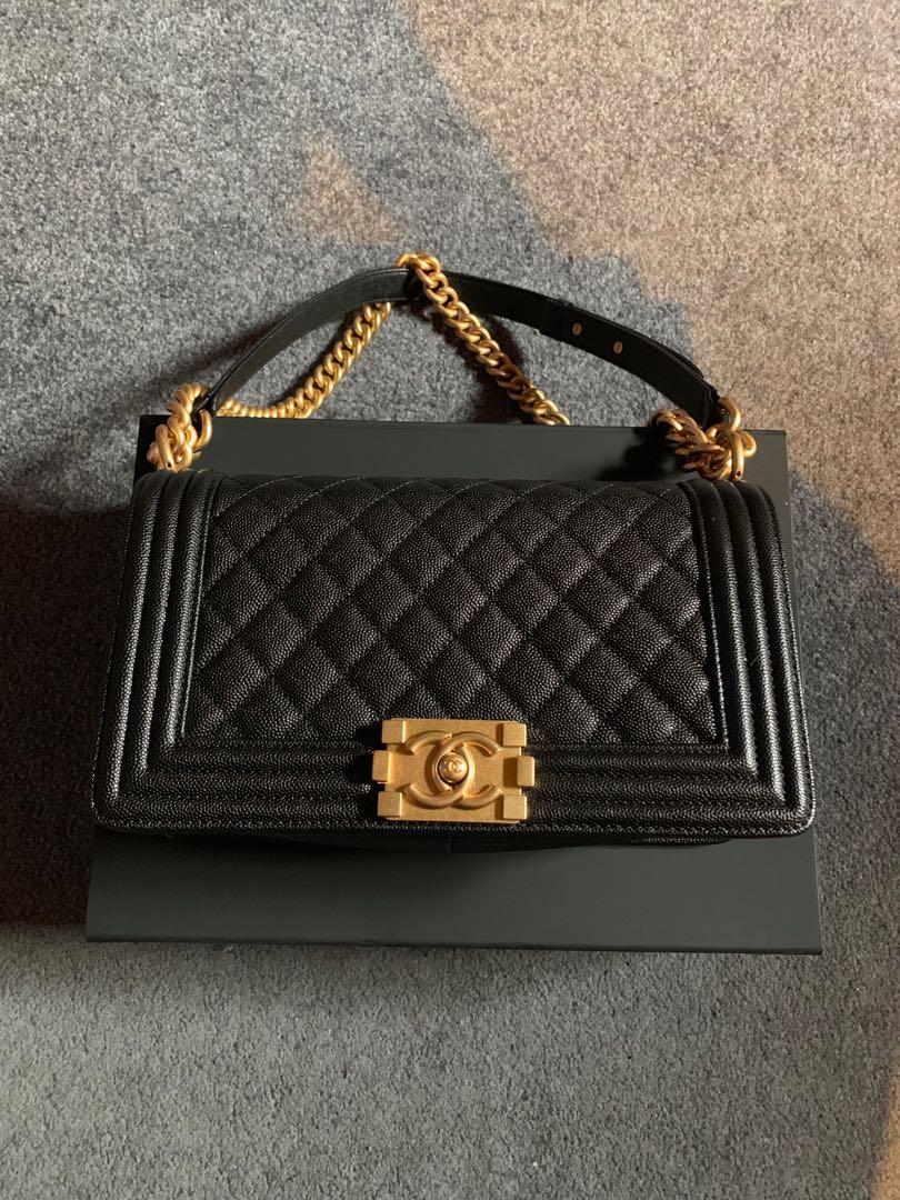 Old Medium Chanel Boy Bag w gold hardware Women s Fashion Bags Wallets on Carousell