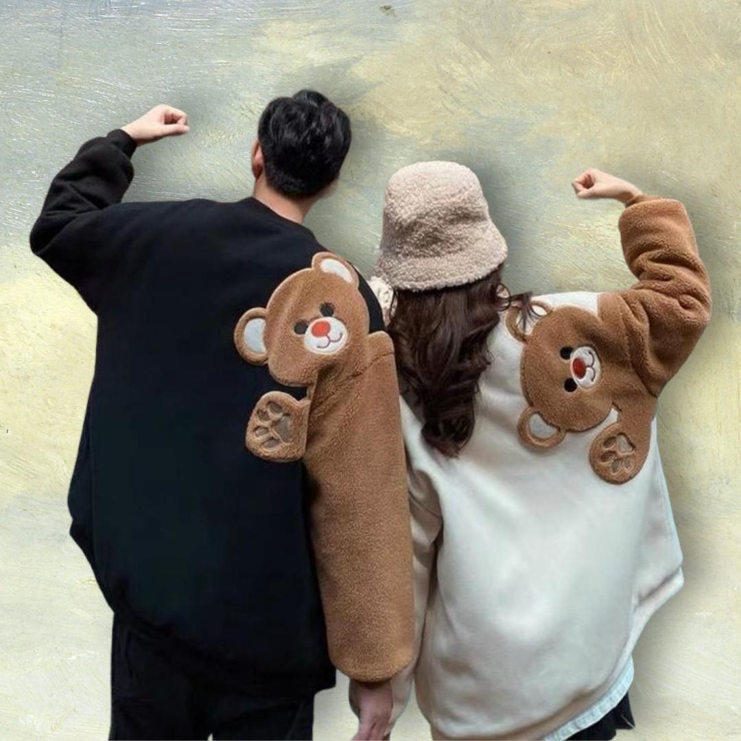 Winter Couples Cartoon Teddy Bear Oversized Pull And Bear Hoodie Fleece  Loose Fit Sweatshirt For Men And Women, Korean Cute Pullover Outfit From  Hiphop66, $61.45