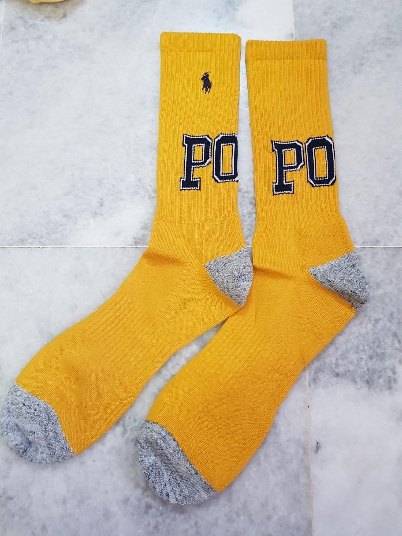 Polo Ralph Lauren Yellow Varsity Socks, Men's Fashion, Watches &  Accessories, Socks on Carousell