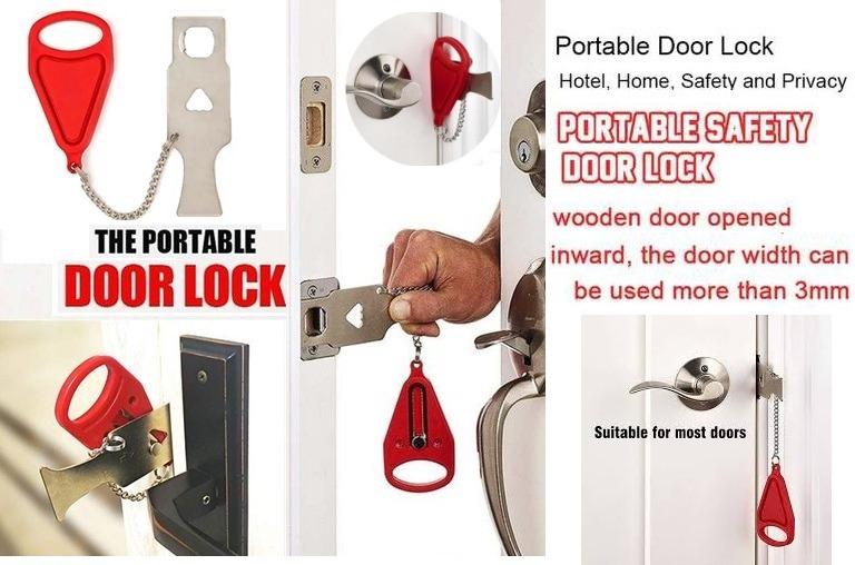 portable door lock no drilling not addalock hdb travel lock anti theft security privacy hotel rental apartment room furniture home living security locks locks doors gates on carousell