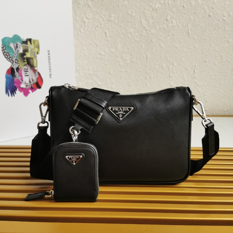 PRADA Saffiano leather shoulder bag Men s Fashion Bags Sling