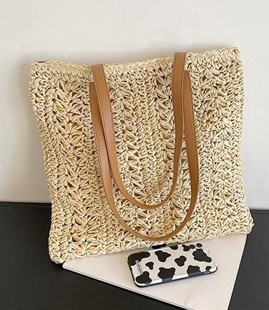 Pre order Handmade Raffia string shoulder bag tote bag beige or khaki