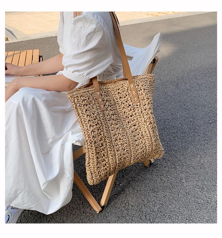 Raffia string sale bag