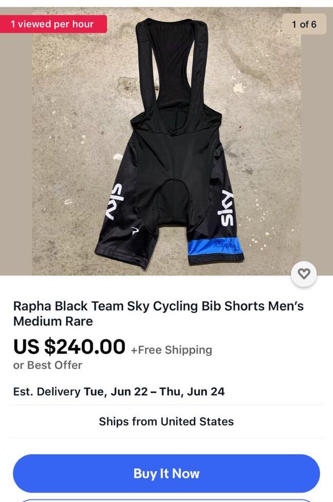 Rapha Team Sky Men’s Replica Bib Shorts Size Small 單車連身衣單車衣三鉄衣