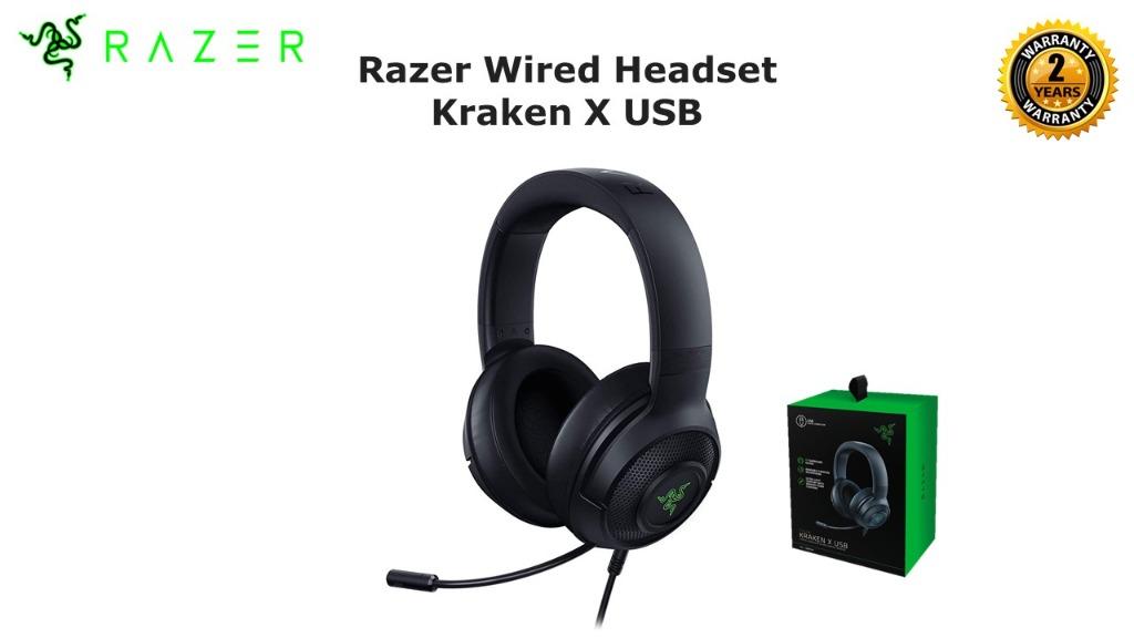 Razer Wired 7 1 Gaming Headset Kraken X Usb 7 1 Surround Wired Usb Connection 2 Year Warranty Rz04 R3m1 Electronics Audio On Carousell