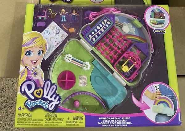 Polly Pocket Polly & Shani RAINBOW DREAM PURSE Wearable Compact Doll Play Set 
