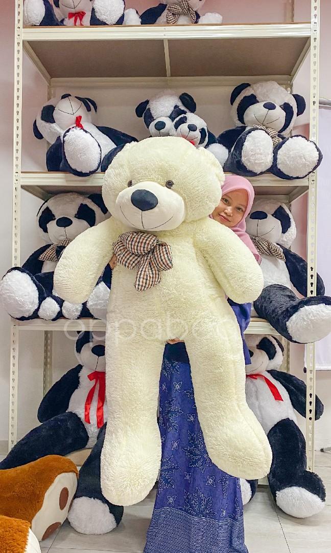 Ready Stock Ribbon 140cm Giant Teddy Bear Teddy Bear Besar For Birthday Gift Pink White Light Brown Purple Coffee Brown