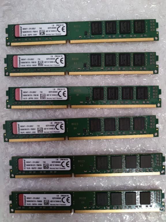 Selling Used Kingston Kcp316nd8 8 8gb Ddr3 1600mhz Non Ecc Ram X 6 Computers Tech Parts Accessories Computer Parts On Carousell