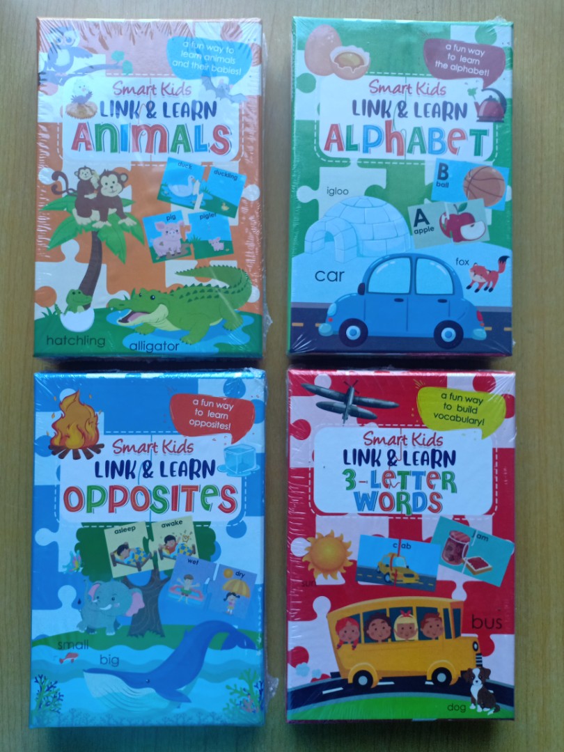 Smart Kids Link and Learn Animals, Alphabet,Opposites and 3Letter
