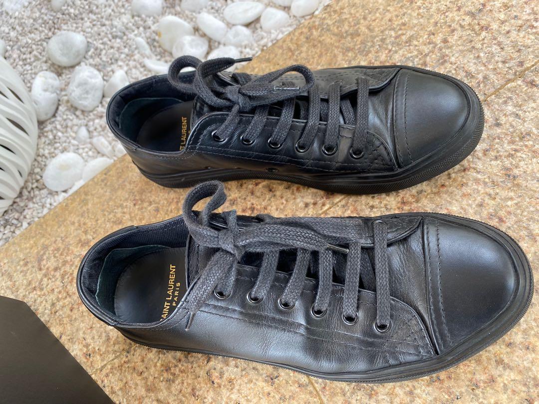 Saint Laurent Bedford Sneakers in Black Leather, Women's Fashion ...