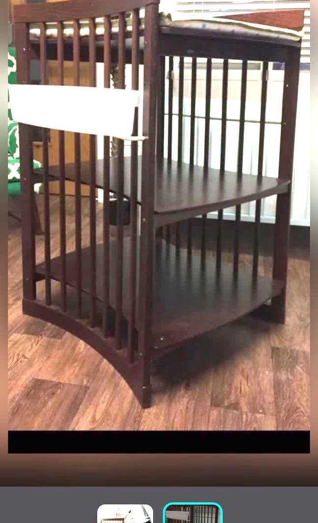 stokke changing table walnut