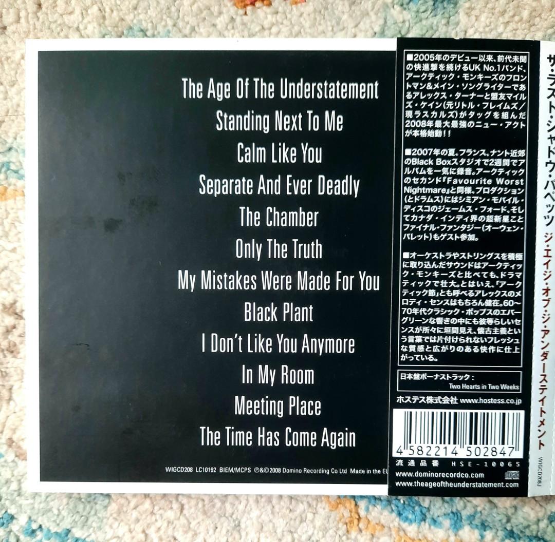 The Last Shadow Puppets The Age Of The Understatement Cd Music Media Cd S Dvd S Other Media On Carousell