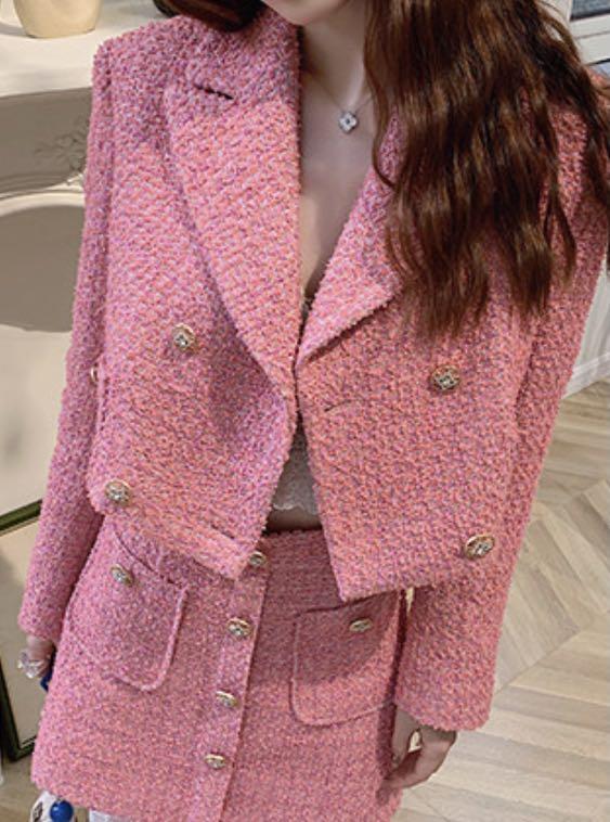 Tweet Pink Jacket and Skirt Set, Women's Fashion, Dresses & Sets, Sets