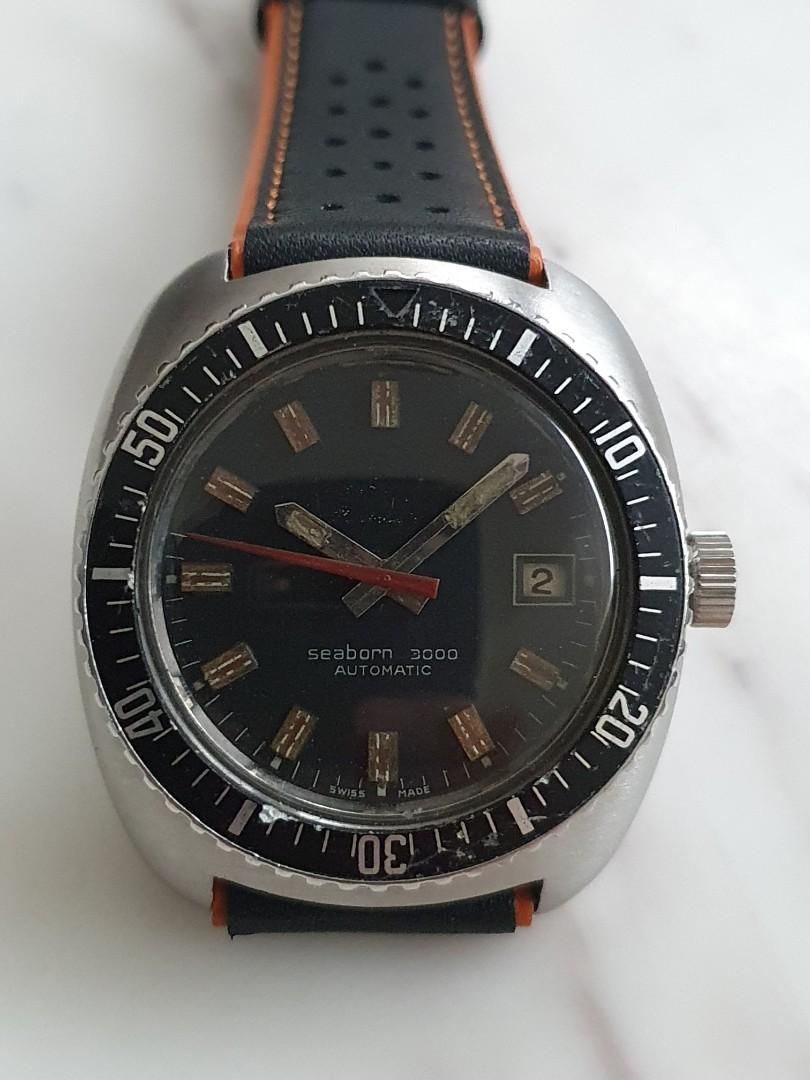Vintage Tissot Seaborn 3000 Diver Watch, Luxury, Watches on Carousell
