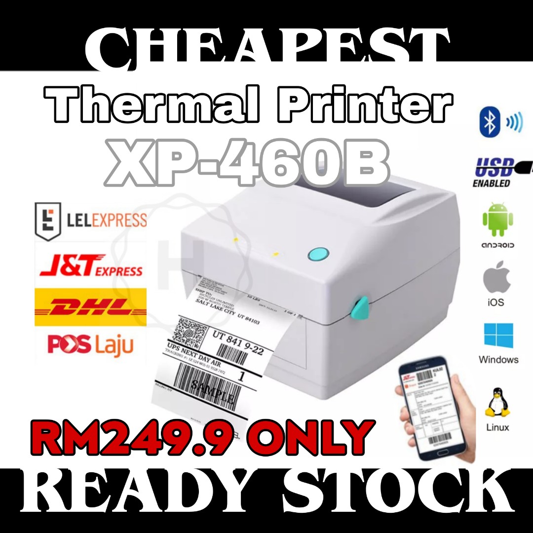 XPRINTER XP460-B Thermal Printer A6 Bluetooth Xprinter 460B Shopee Air ...