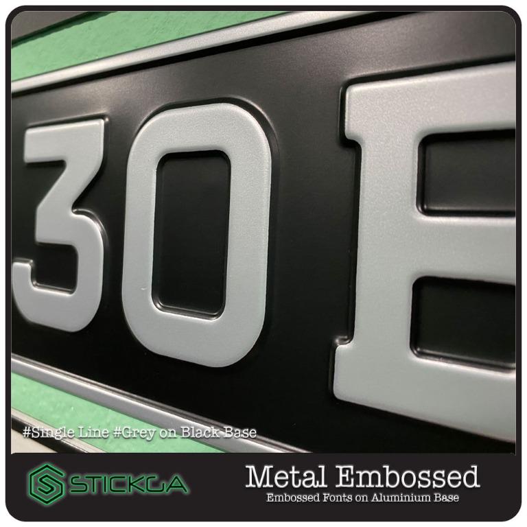 🔰 Car Plate Embossed Metal Number Plate (LTA Compliant), Car