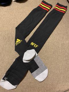 Adidas RFEF Black Thigh High Soccer Socks Three Stripes