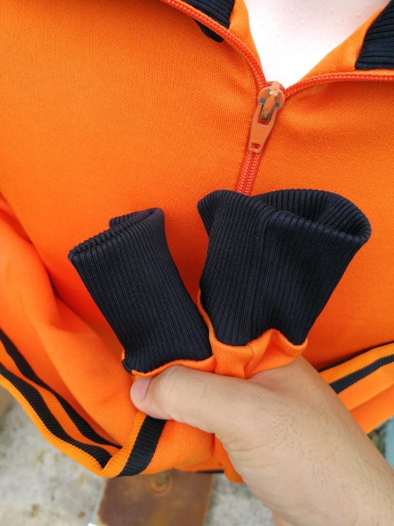 Adidas Vintage Tracktop Sweater Jacket Orange Oren Line Hitam