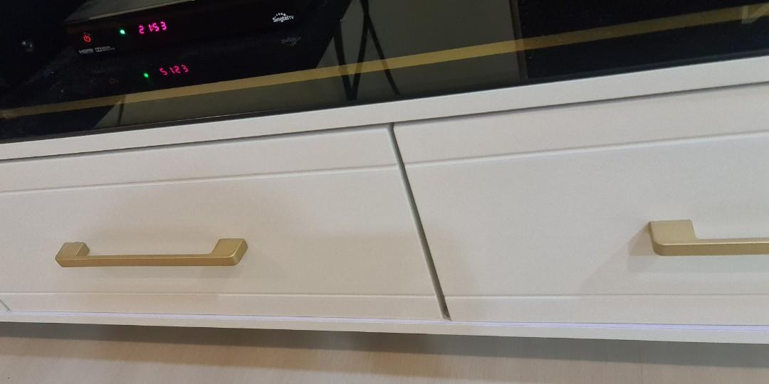 Black Gold TV console, Furniture & Home Living, Furniture, TV Consoles