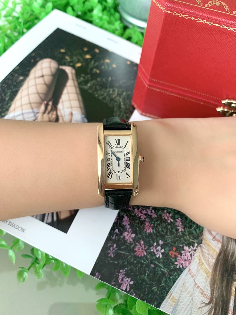 Cartier Tank Americaine 1710 lady Watch 18k Gold