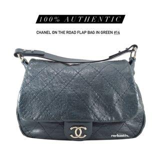 Chanel On The Road Green Flap Bag #14 AUTHENTIC