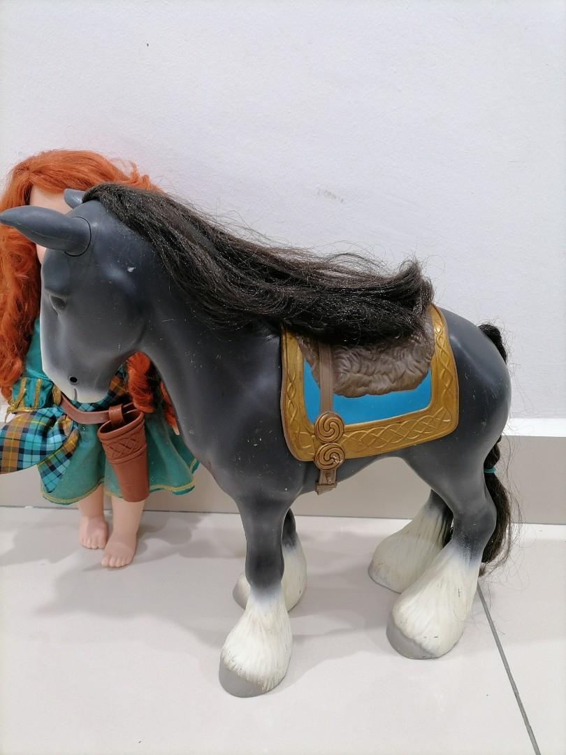 Angus from Brave Merida's Horse 6 inch Plastic Saddle Toy Figure Disney  Toddler