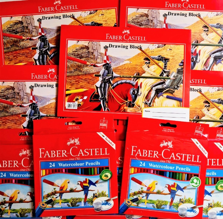 Faber-Castell 24 Watercolour Pencil / Drawing Blocks / Eraser ...