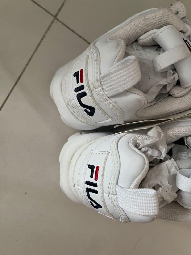 Fila disruptor white sneaker 2 authentic size 4US euro 36.5 22cm Women s Fashion Footwear Sneakers on Carousell