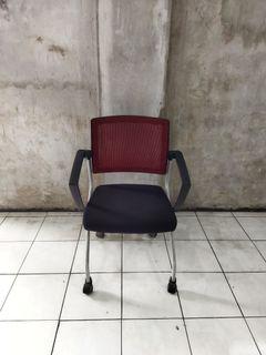 Folding Mid Back Mesh Office Chair with Caster wheels