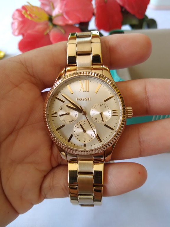 Fossil Big face Watch for women Gold Original