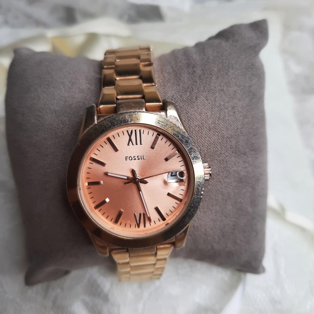 Fossil ES 4318 Rose Gold, Barang Mewah, Jam Tangan di Carousell
