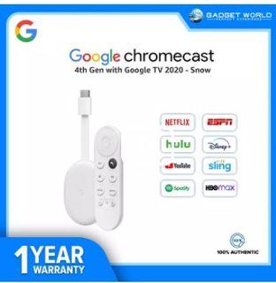 Google Chromecast 4 with Google TV 2020 4th Gen Streaming Media Player