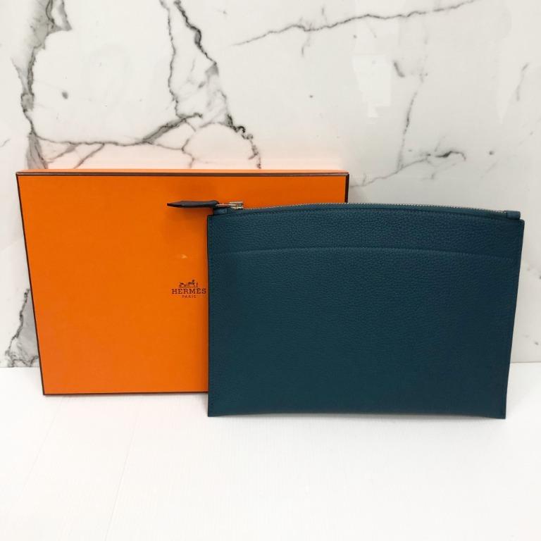 HERMES BAZAR POUCH PM T STAMP TOGO VERI BOSPHORE POUCH 217010593
