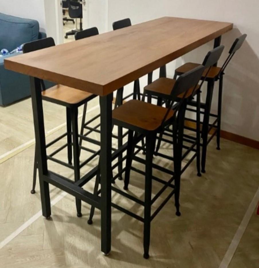 High table top with 6 chairs