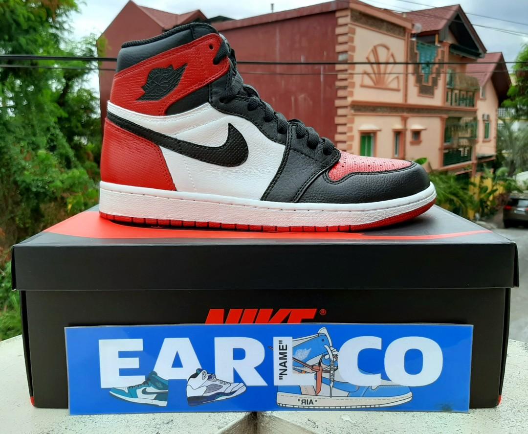 Jordan 1 Bred Toe Custom Men s Fashion Footwear Sneakers on