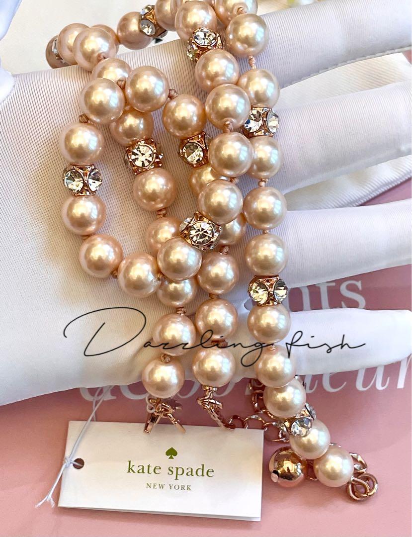 Kate Spade Blush Multi Lady Marmalade Pearl Necklace & Bracelet Set,  Luxury, Accessories on Carousell