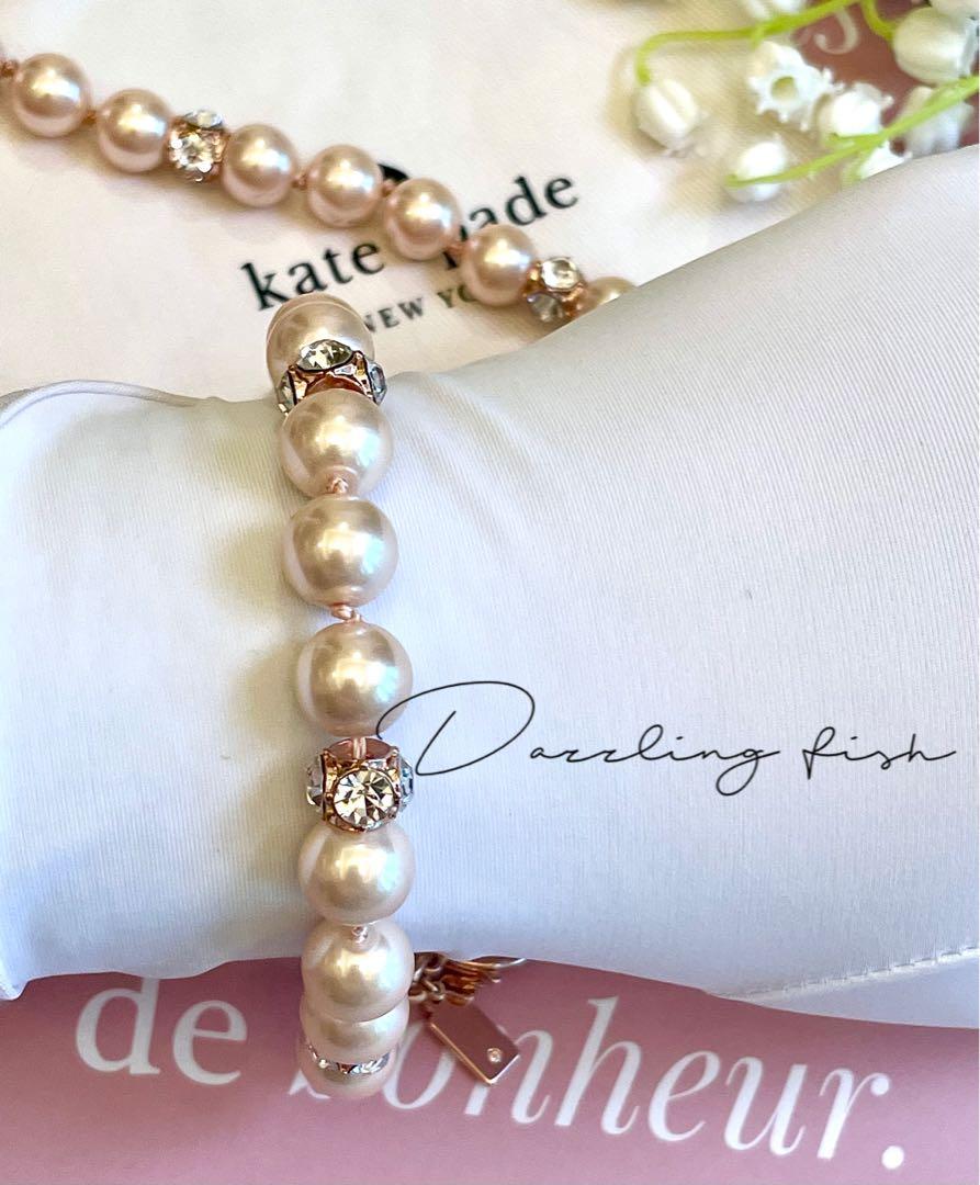 Kate Spade Blush Multi Lady Marmalade Pearl Necklace & Bracelet Set,  Luxury, Accessories on Carousell