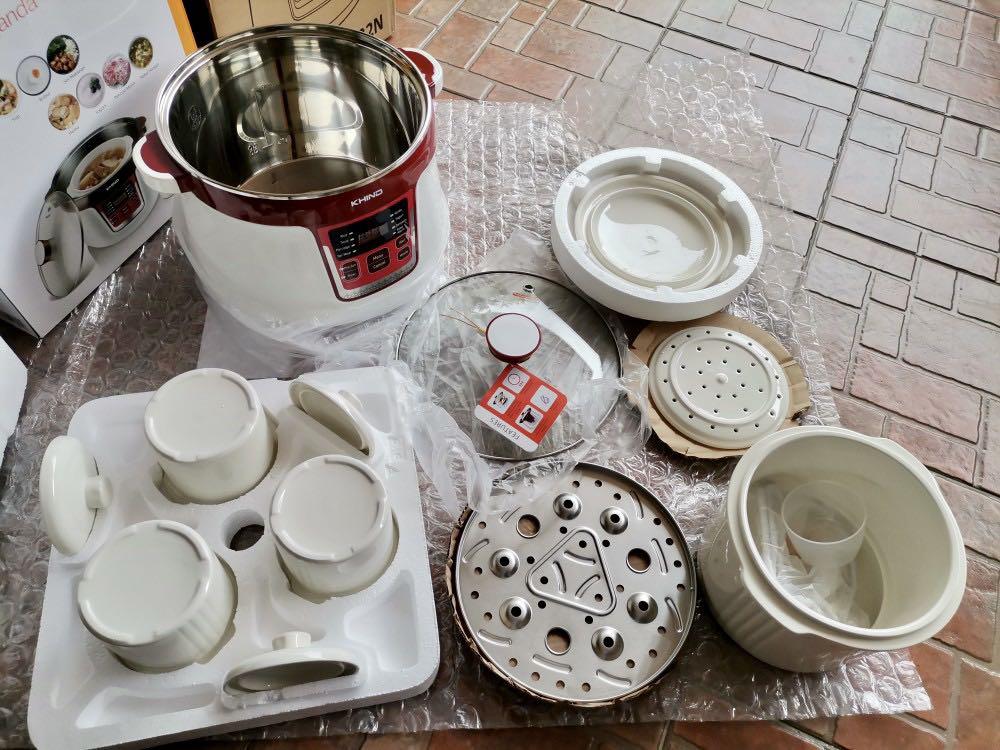 Khind DB32N Double Boiler Anshin Double Boiler 1 Ceramic Pot 32L 3 Ceramic Pot, TV & Home